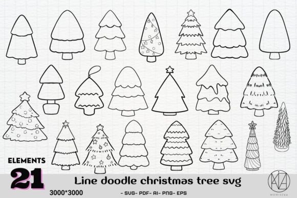 21 Line Art Doodle Christmas Tree SVG Review for Real Projects