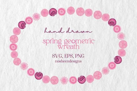 Hand Drawn Spring Geometric Clipart: A Fresh Embroidery Design for Real Projects