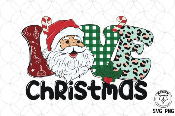 Love Christmas Santa SVG Sublimation for Real Embroidery Projects