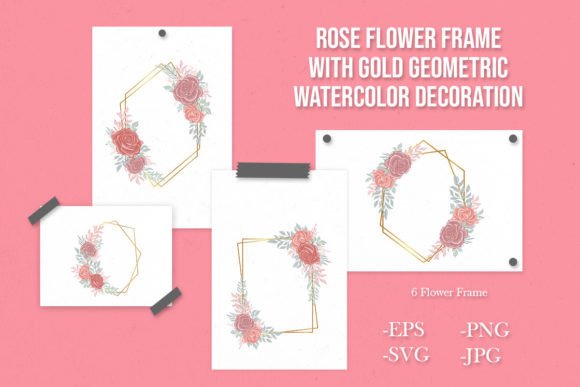 Rose Flower Frame with Gold Geometric Review for Real Projects